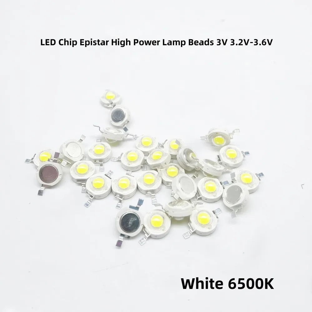 10pcs 1W 3W LED Chip Epistar High Power Lamp Beads 3V 3.2V-3.6V Warm Nature Cold White 3000K 4500K 6500K 10000K 20000K 30000K