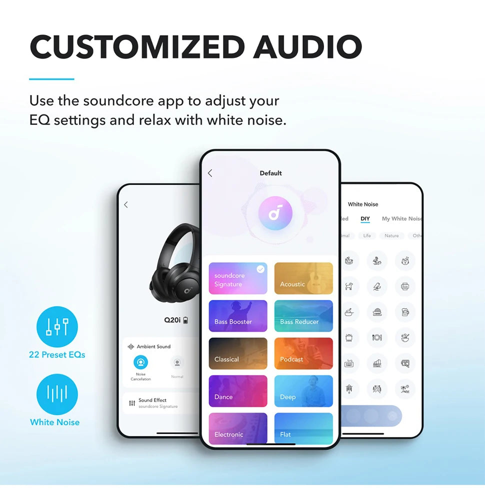 Anker soundcore Q20i 40H Long ANC Playtime Hybrid Active Noise Cancelling Wireless Over-Ear Bluetooth Headphones