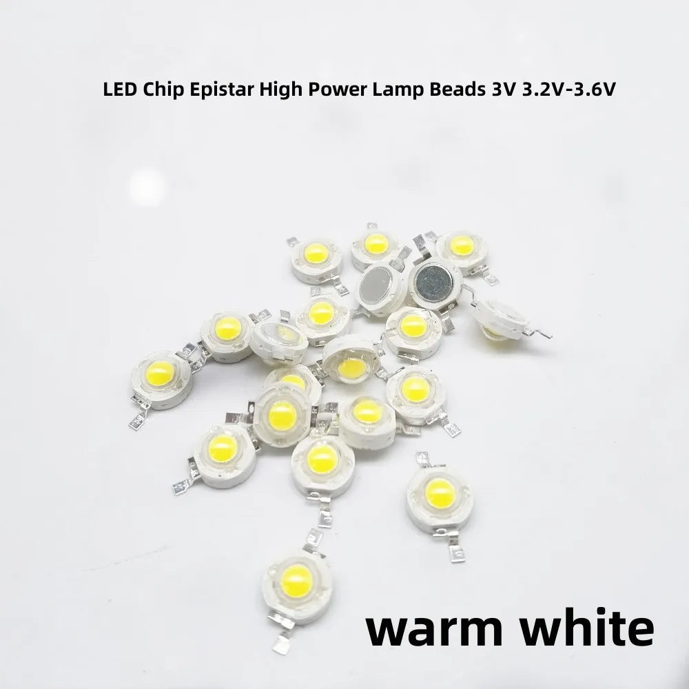 10pcs 1W 3W LED Chip Epistar High Power Lamp Beads 3V 3.2V-3.6V Warm Nature Cold White 3000K 4500K 6500K 10000K 20000K 30000K