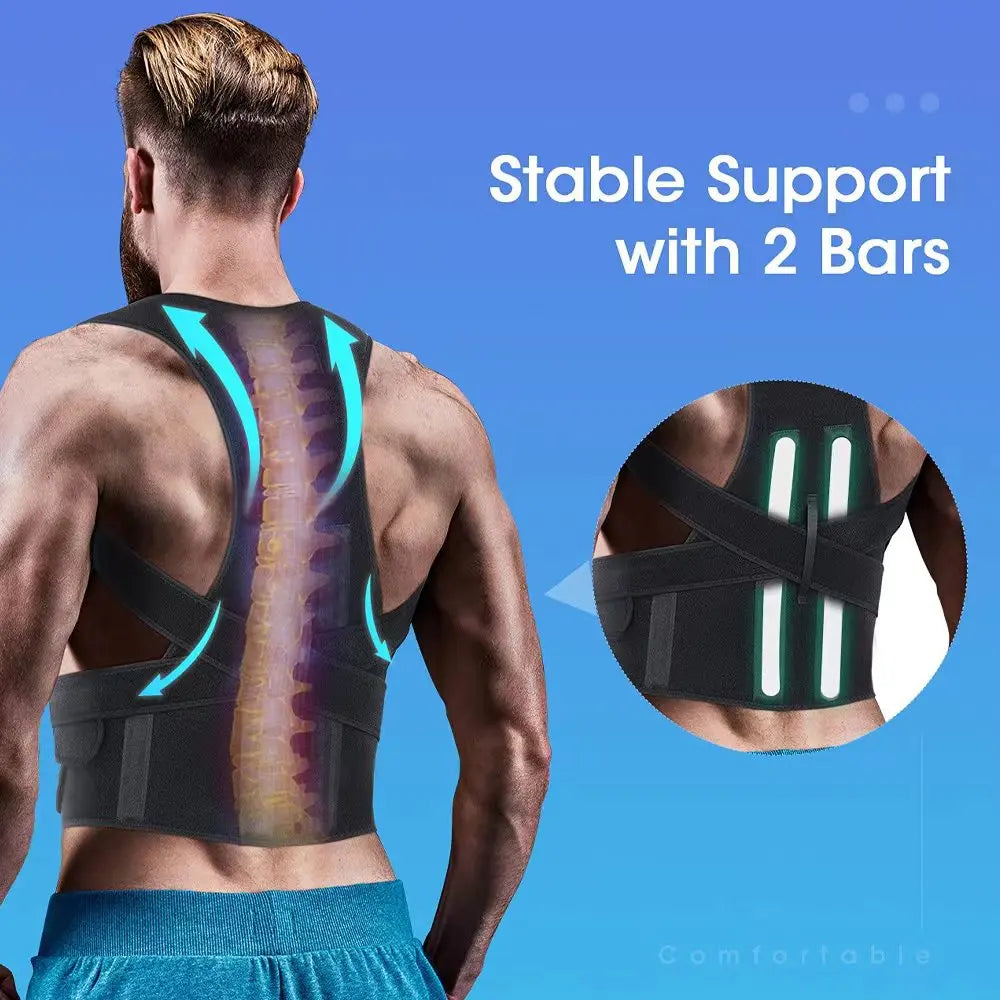 Posture Corrector for Men and Women, Adjustable Full Back Brace Support Shoulder Straightener for Improving Posture, Back Relief