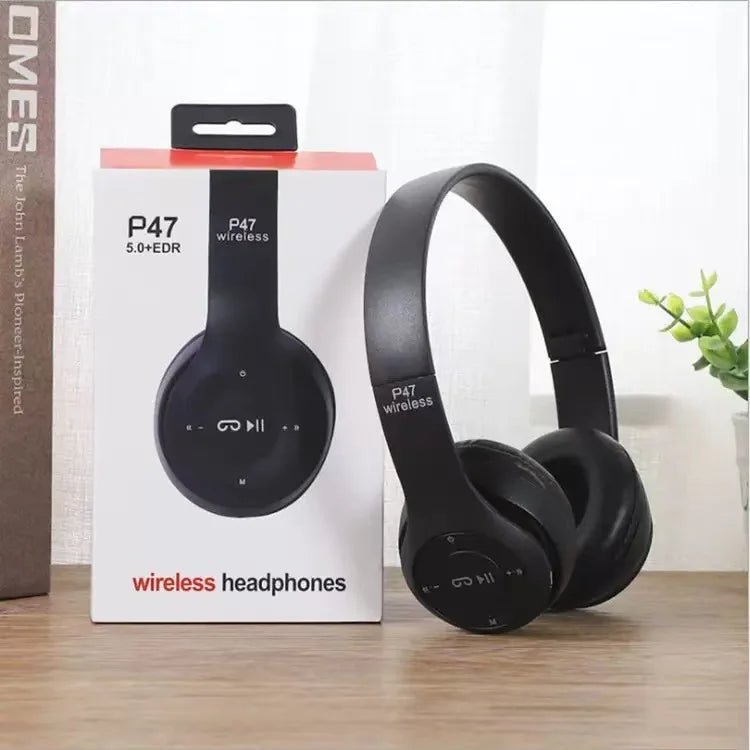 Foldable Bluetooth Headphones Wireless Overhead Earphones with Microphone Volume Control for smartphones Game Headset