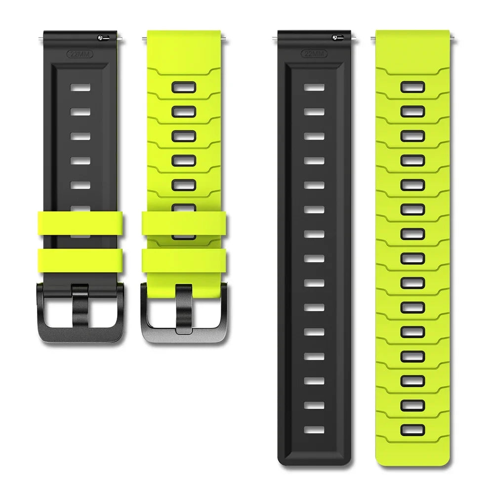 22mm Two-Tone Silicone Band Quick Release Strap For Garmin Forerunner 570 47MM 265 255 Music/Venu 4 3 2 45MM Sport Bracelet Belt