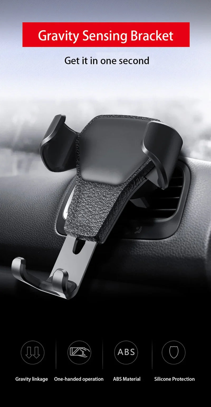 Car Phone Holder Air Vent Clip Mount Gravity Mobile Cell Stand Smartphone GPS Support in Car Bracket For iPhone Samsung Xiaomi