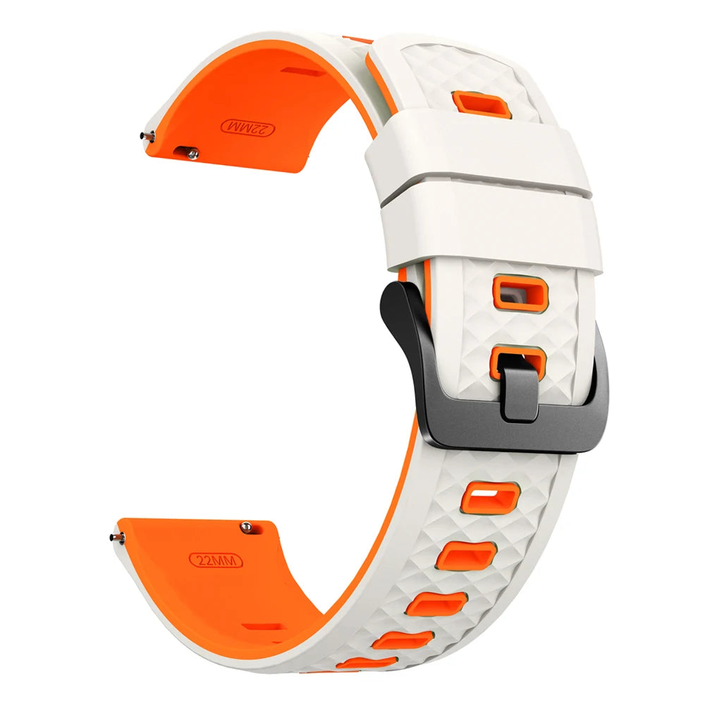 22mm Two-Tone Silicone Band Quick Release Strap For Garmin Forerunner 570 47MM 265 255 Music/Venu 4 3 2 45MM Sport Bracelet Belt