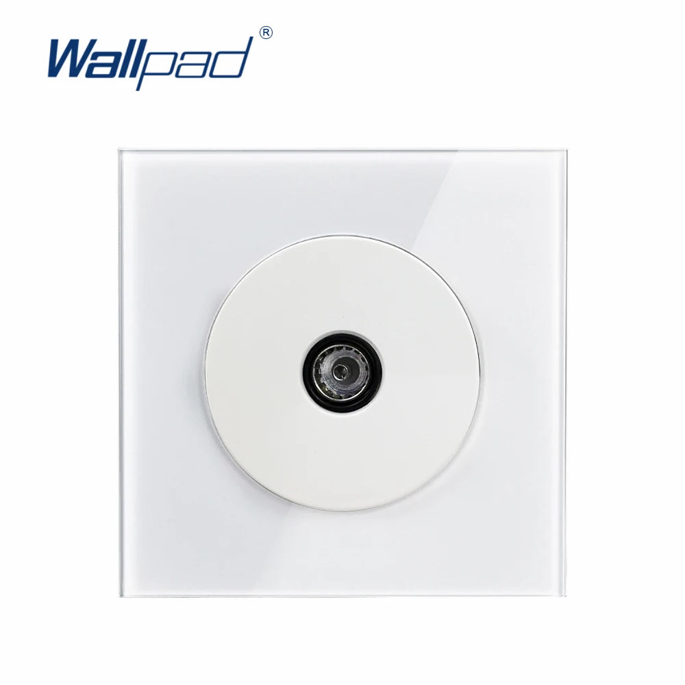 EU Korea Russian Wall Socket White Tempered Glass Frame RJ45 CAT6 TV Outlet Single Double Triple 86x86mm Box Requried Wallpad