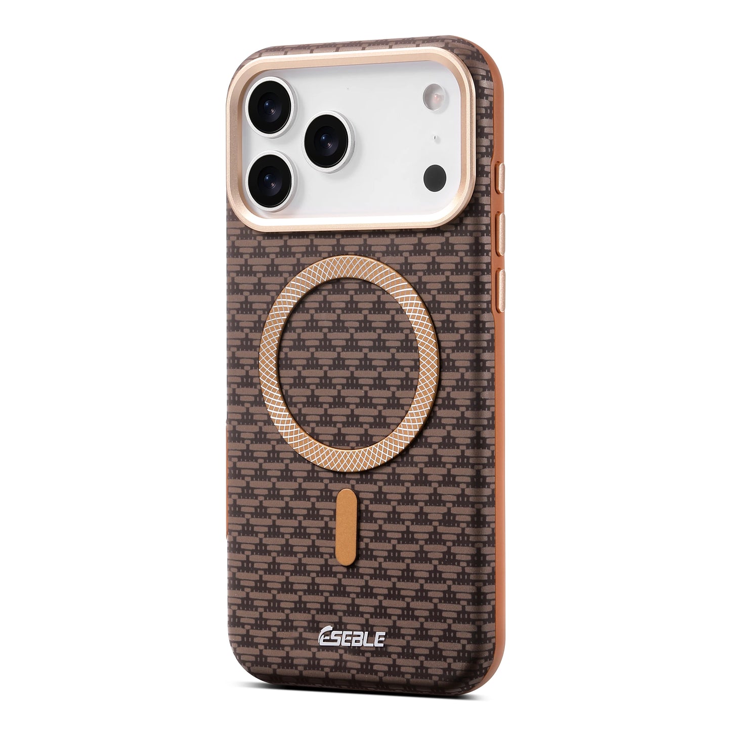 Luxury Business Bitmap Leather Magnetic Phone Case For iPhone 17 16 15 14 13 Pro Max 17Pro 17Air Metal Lens Button Bumpe Cover