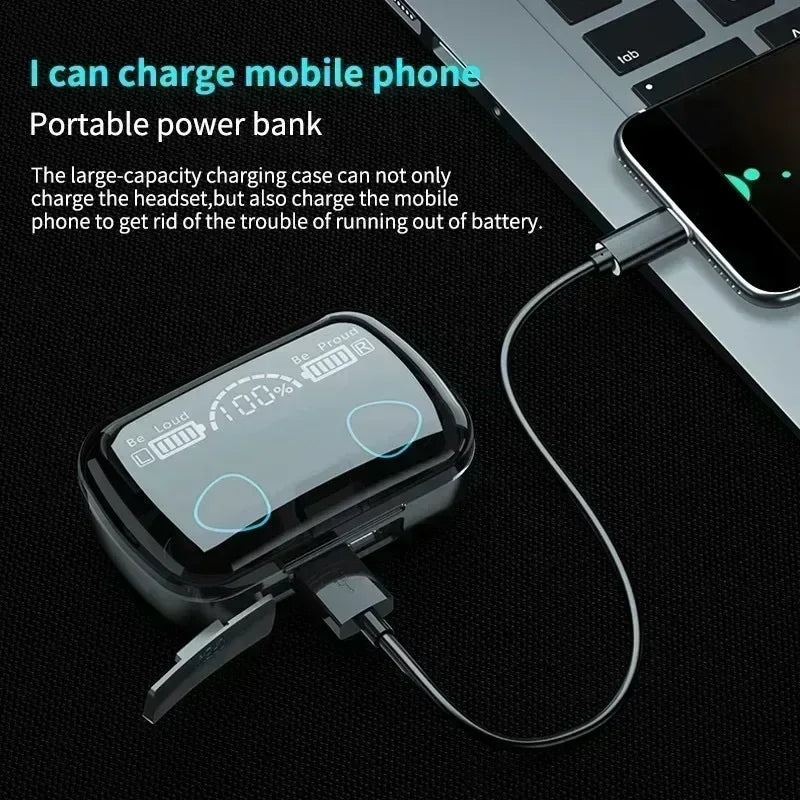 Original M10 Wireless Bluetooth Earpods - All-in-One Sports Headphones with Noise Canceling, Stereo Sound & Built-in Microphone