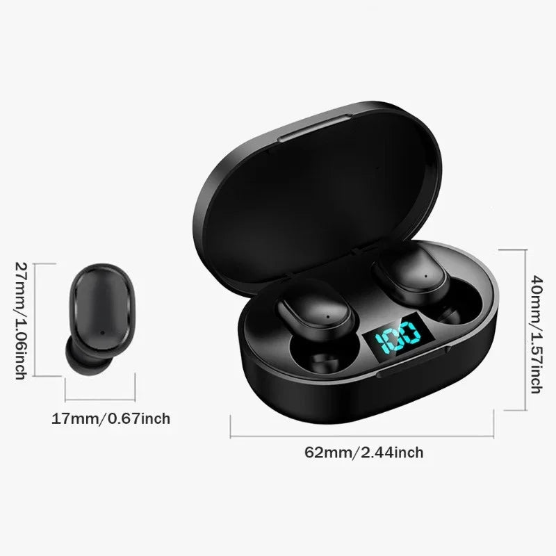 E6S TWS Bluetooth Earphones Wireless Bluetooth Headset Noise Cancelling Headsets with Microphone Headphones for All Smartphones