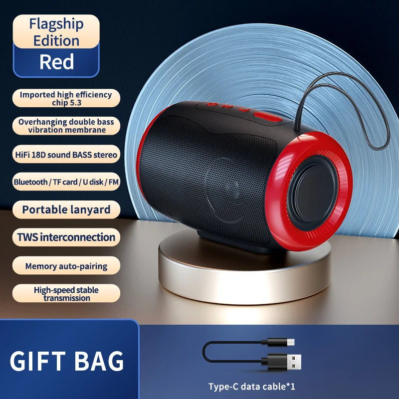 TSN-1 Portable Speaker Wireless Bluetooth Speakers with 5.3 Stereo FM/SD/USB Disk/Aux Modes Waterproof for Outdoor Hifi Sound