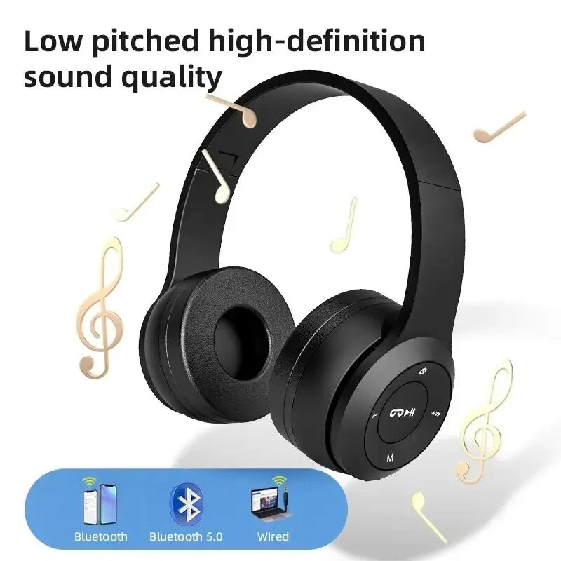 Foldable Bluetooth Headphones Wireless Overhead Earphones with Microphone Volume Control for smartphones Game Headset