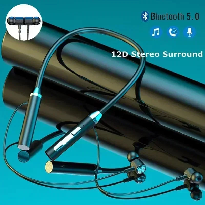 New Wireless Headphones Bluetooth Neckband Magnetic Earphones Sport Running Earbuds Waterproof Bluetooth 5.3 Headset With Mic