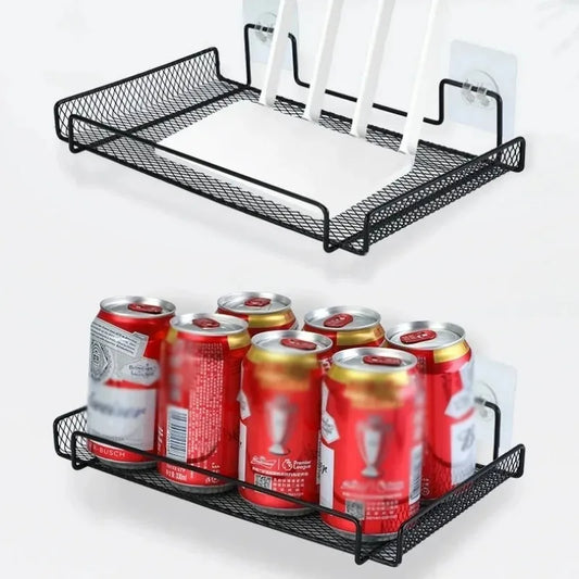 Self-adhesive Shelf Wall-mounted No-drill Storage Box  Kitchen SpiceDrying Rack Shelf for Dish Wall Router Rack TV Set-top Box
