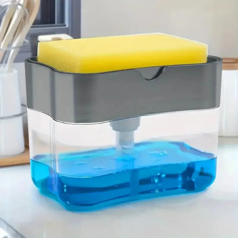 Dishwashing detergent press, automatic liquid dispenser, kitchen cleaning pot, soap brush, scouring pad, dishwashing soap box