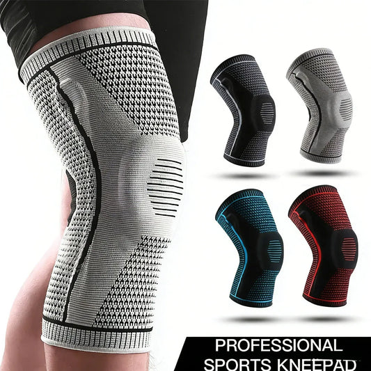 1PC Silicone Knee Pads Strap Patella Medial Support Meniscus Compression Knee Braces for Running Sport Knee Protection