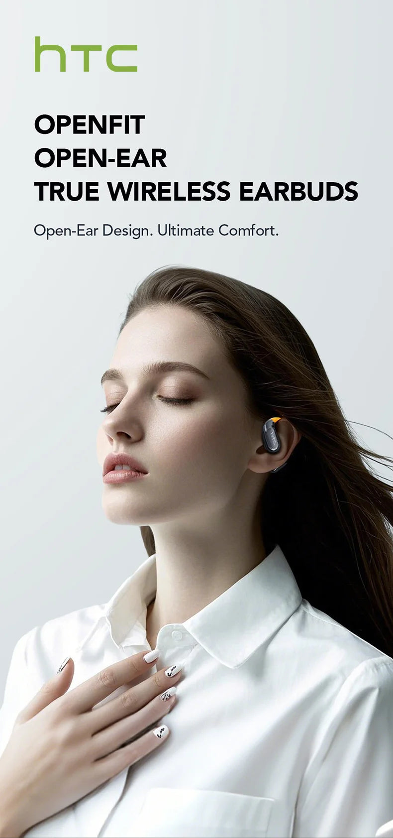 HTC NE27 Bluetooth Earphone AI Translation Earbuds OWS Sport Headphone Touch Screen Ultra Long Battery Life Wireless Headphone