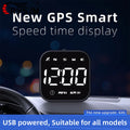 GPS Smart Car Head Up Display G4S HUD Digital Speedometer MPH KMH With Overspeed Alarm Car Time Display White LED Gauge Meter