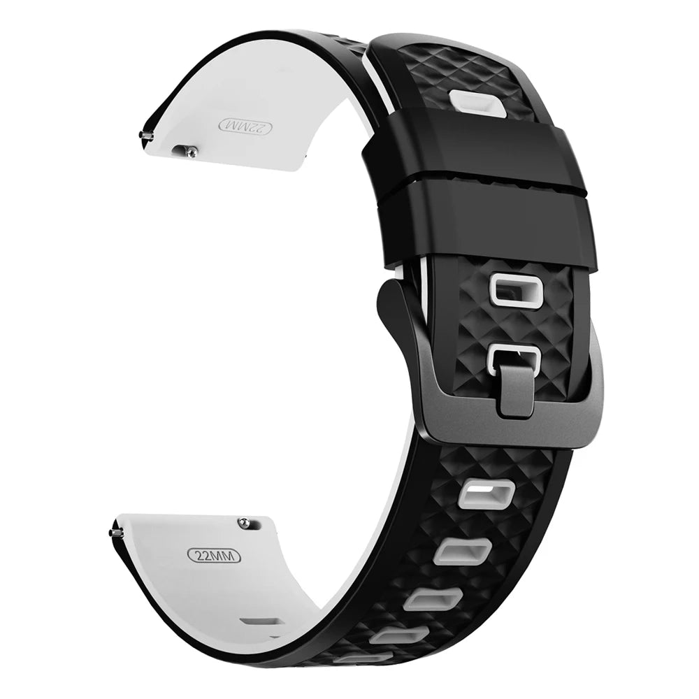 22mm Two-Tone Silicone Band Quick Release Strap For Garmin Forerunner 570 47MM 265 255 Music/Venu 4 3 2 45MM Sport Bracelet Belt