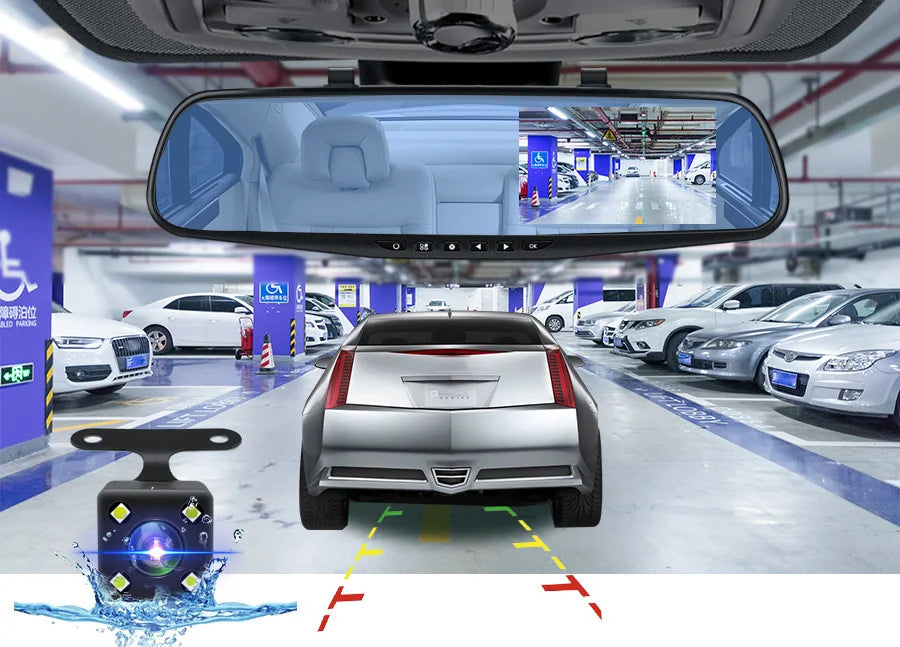 4.3 Inch 1080P Dual camera Dash Cam For Cars Optional 1080P Rear Car Camera Night Vision Loop Recording Wide Angle Car DVR Came