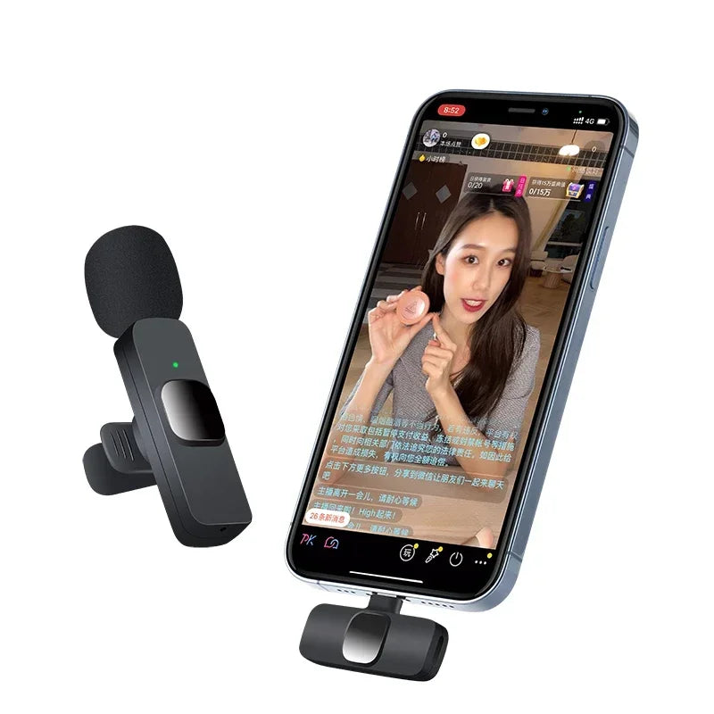 Wireless Lavalier Mic Audio Video Recording Mini Replaceable Windproof Fleece Microphone for vlog YouTube Shooting Microphone