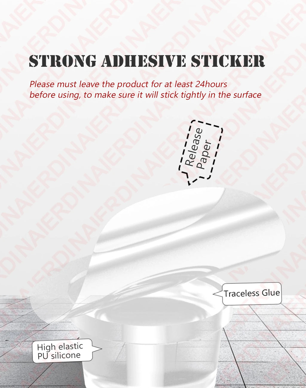 NAIERDI Wall Protector Silicone Door Stopper Self-Adhesive Nail-Free Door Stops Anti-Collision Door Holder Hardware