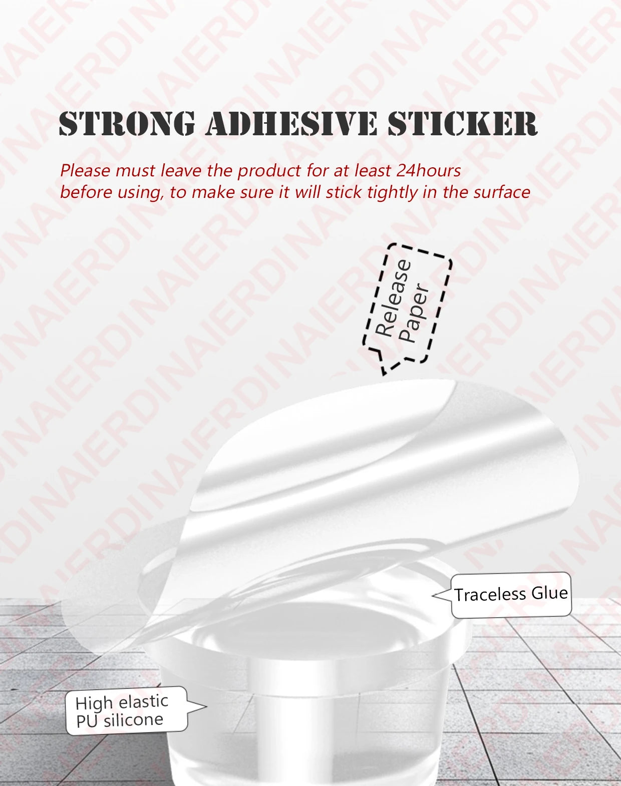 NAIERDI Wall Protector Silicone Door Stopper Self-Adhesive Nail-Free Door Stops Anti-Collision Door Holder Hardware