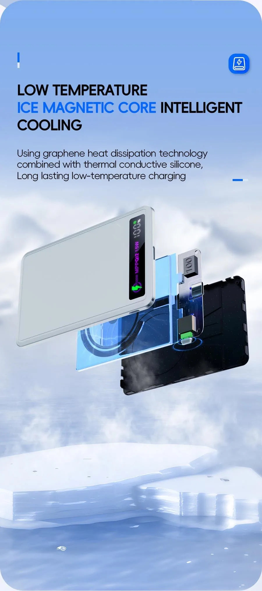 5000mAh/10000mah Fast Power Bank for MagSafe Magnetic Wireless External Battery [ CCC Certified] Color Display screen Powerbank