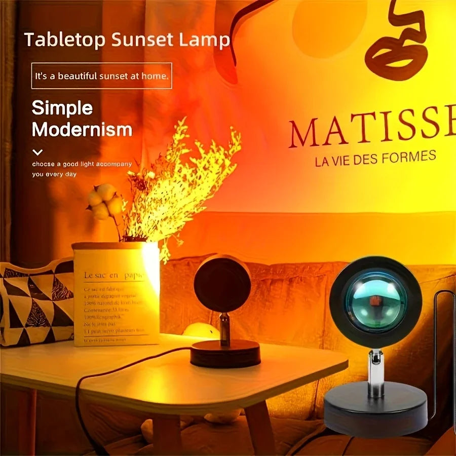 Sunset atmosphere lamp, night light, bedside lamp, sunset lamp for photography, bedroom sunset lamp, projection of sunset lamp