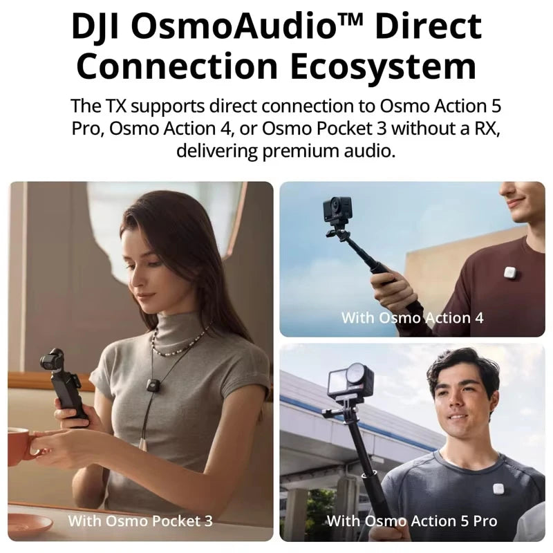 Original DJI Mic Mini (1 TX + 1 RX) Wireless Microphone Ultralight Detail-Rich Audio Noise Cancelling Automatic Limiting