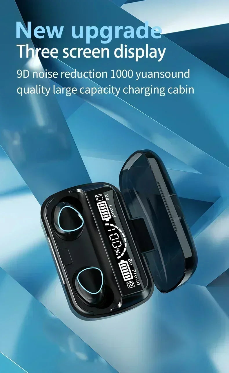 Original M10 Wireless Bluetooth Earpods - All-in-One Sports Headphones with Noise Canceling, Stereo Sound & Built-in Microphone