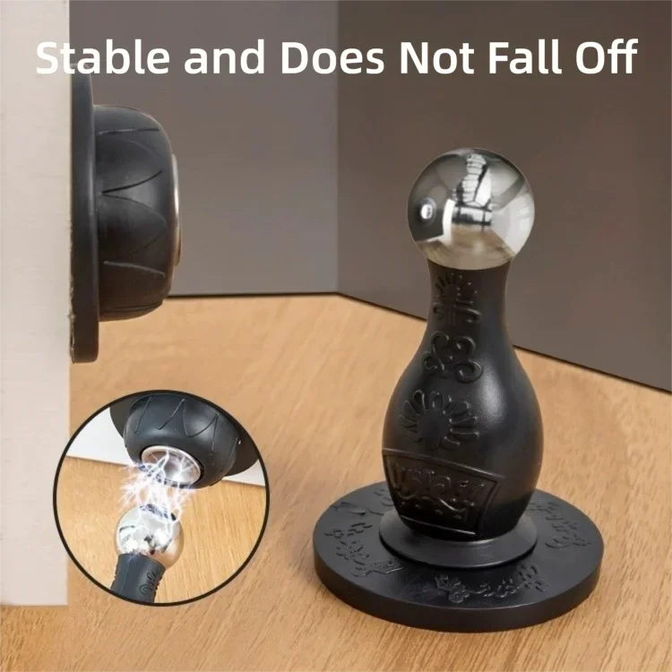 New Drill-Free Door Stopper with Silicone Anti-Collision Pad, Door Holder for Fixing Door Behind and Preventing Collision