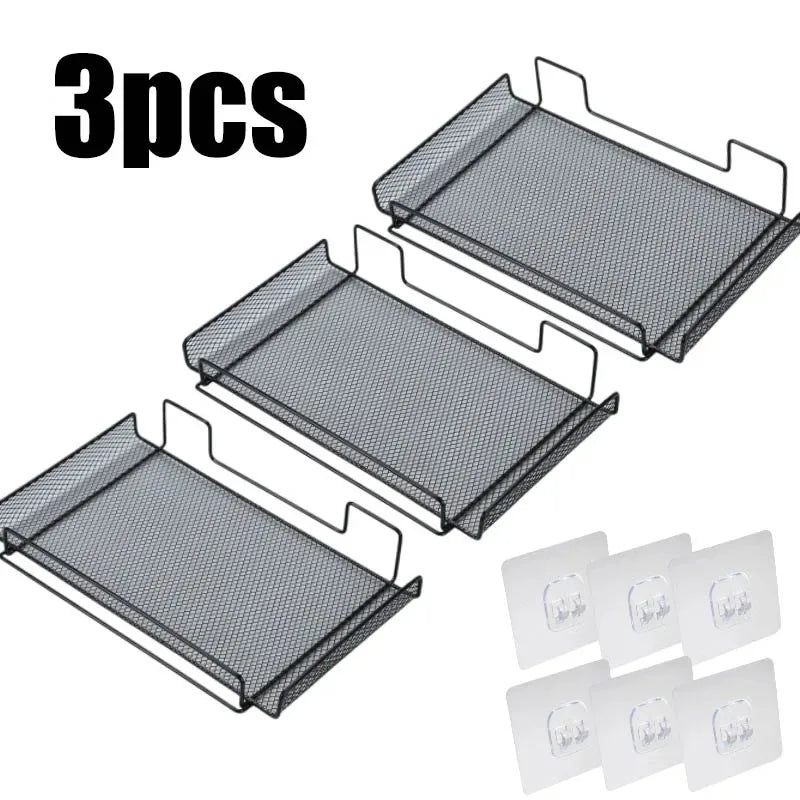 Self-adhesive Shelf Wall-mounted No-drill Storage Box  Kitchen SpiceDrying Rack Shelf for Dish Wall Router Rack TV Set-top Box