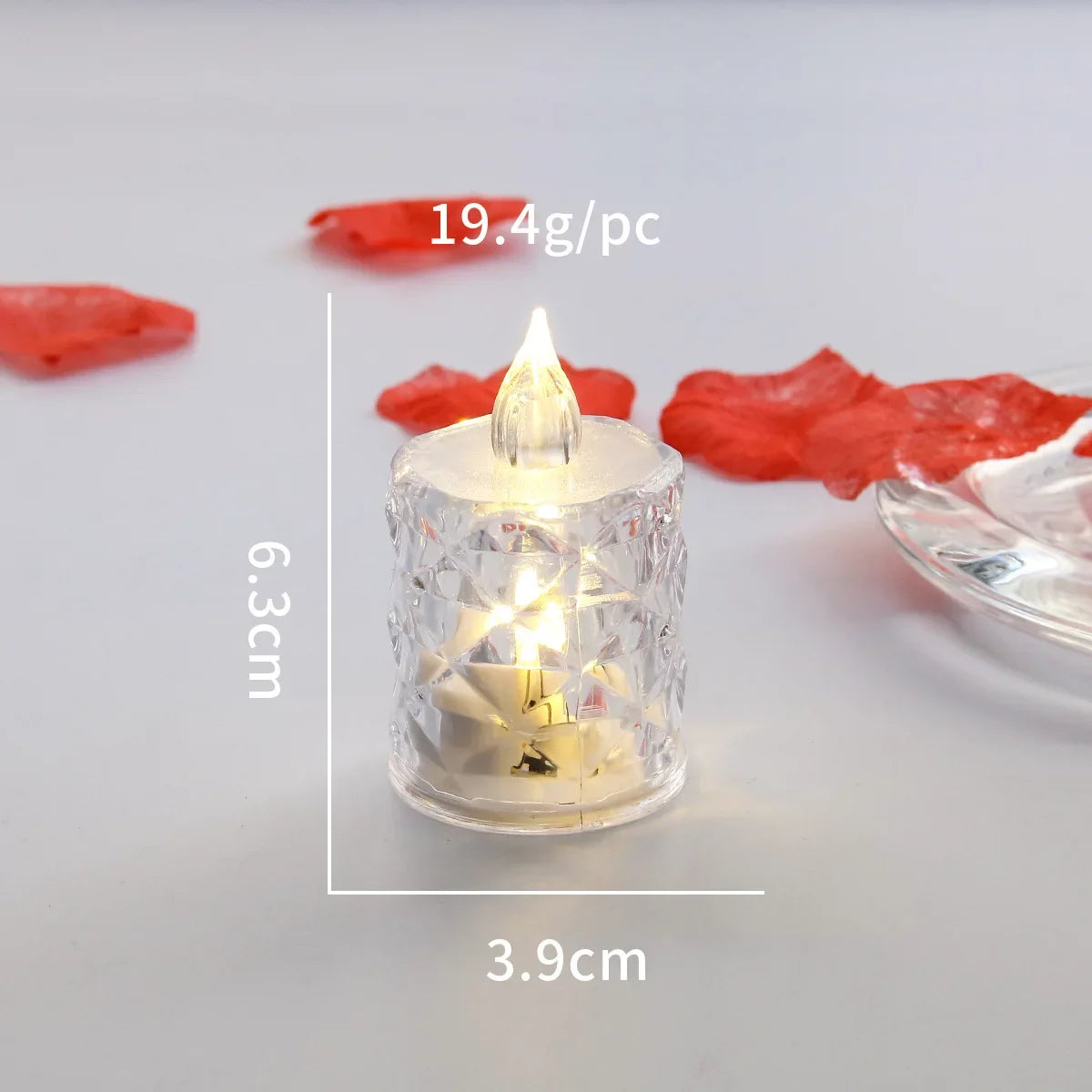 24~1PCS S/M/L LED Crystal Candle Light Flameless LED Candle Electronic Night Lamp Dating Party Christmas Home Wedding Decoration