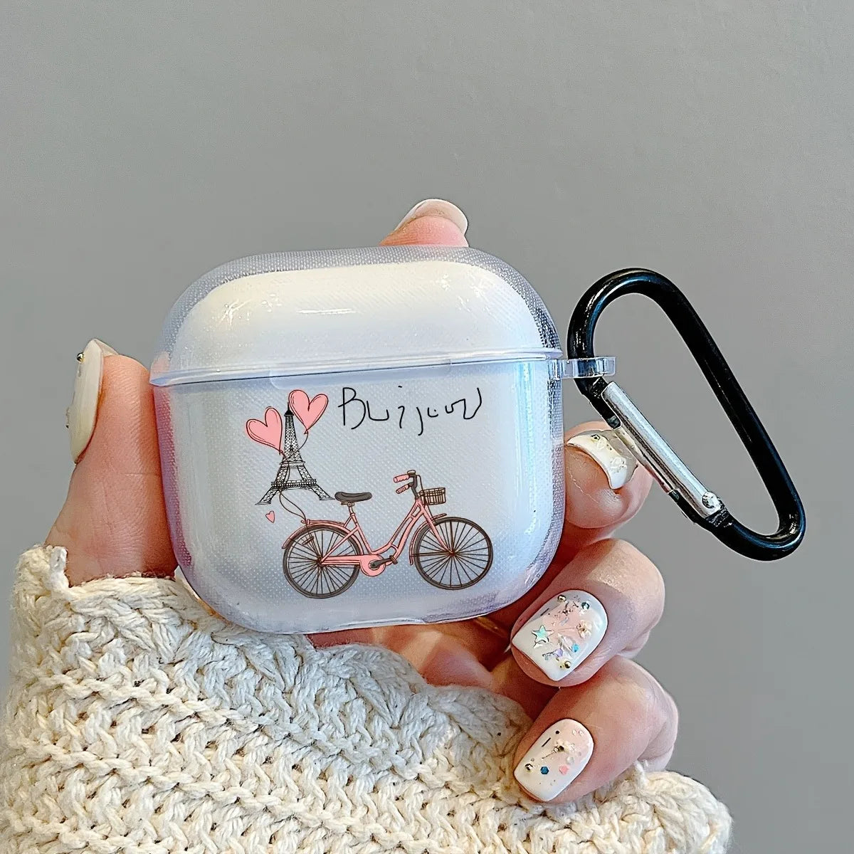 For Airpods Pro/Pro2 Case Road Sign Pattern TPU Soft Clear With Keychain Earphone Case For Airpods 3/4 Earphone Protective Cover