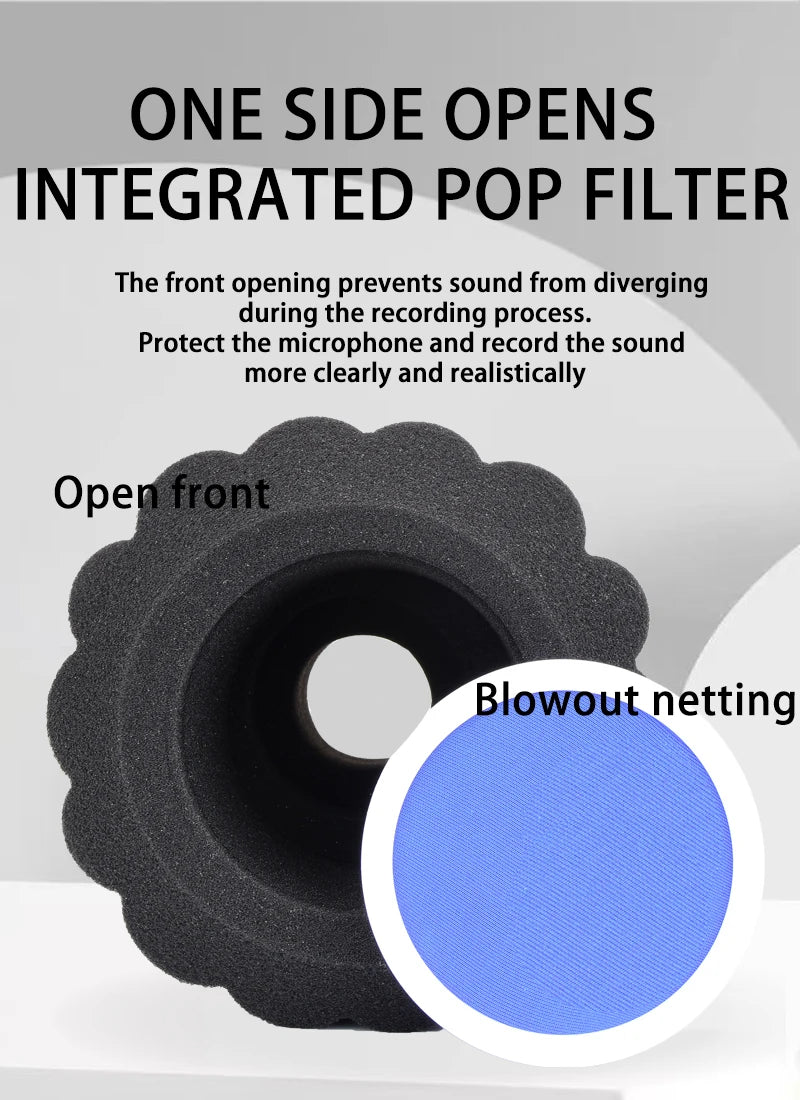 Sound-Absorb Sponge Mic Cover, Microphone Windproof Cover,Anti Spray Mic Windproof Cover Can Reduce Room Echo And Reverberatio
