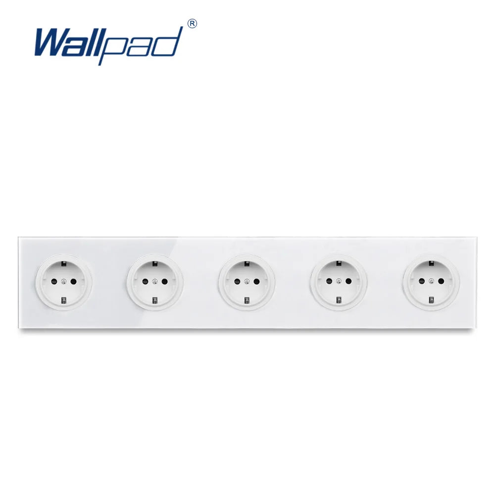 EU Korea Russian Wall Socket White Tempered Glass Frame RJ45 CAT6 TV Outlet Single Double Triple 86x86mm Box Requried Wallpad