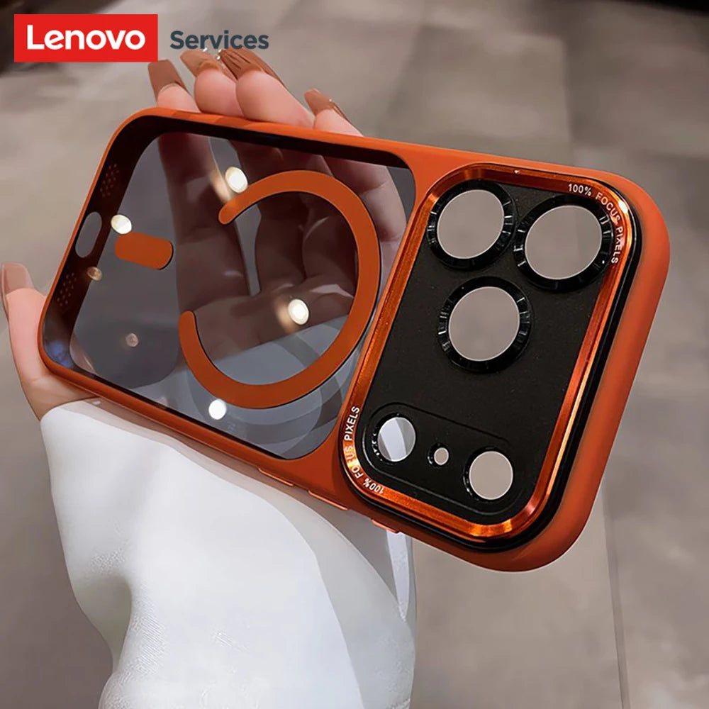 Lenovo Brand for Magsafe Transparent Phone Cases For iPhone 17 Pro Max 15 16 Pro Max Magnetic Shockproof Cover