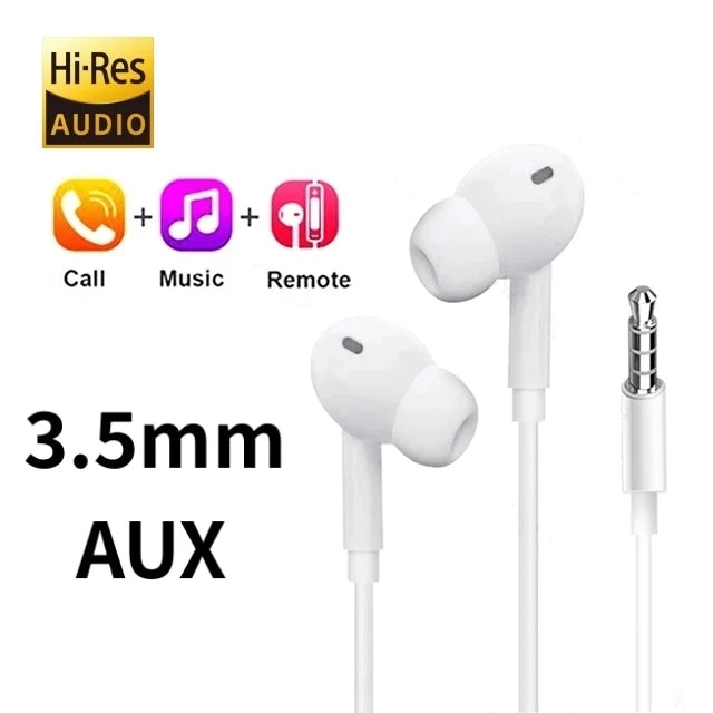Type C 3.5mm Wired Earphones For in-ear Redmi mi Xiaomi 17 15 14 13 12 11 Pro Headphones iphone16 15 Samsung Huawei Phone Tablet
