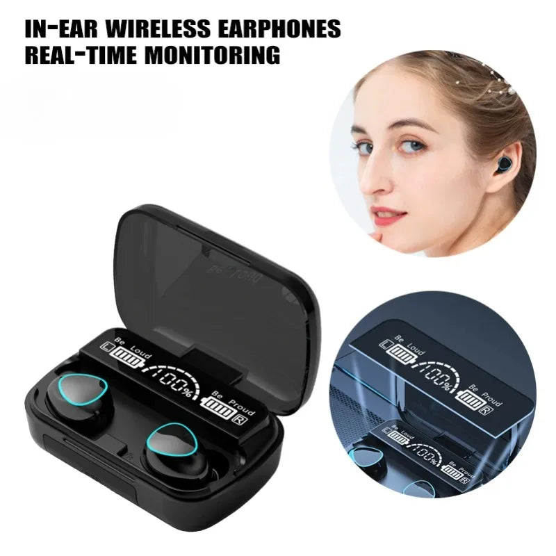 Original M10 Wireless Noise Canceling Headphones - Bluetooth Earpods with Mic, Stereo Sound & Gamer Speaker for Sports