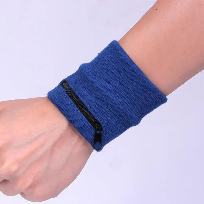 Wristband With Zipper For Storing Keys Change For Absorbing Sweat Wiping Sweat Wrist Guard For Basketball Running Fitness Sports