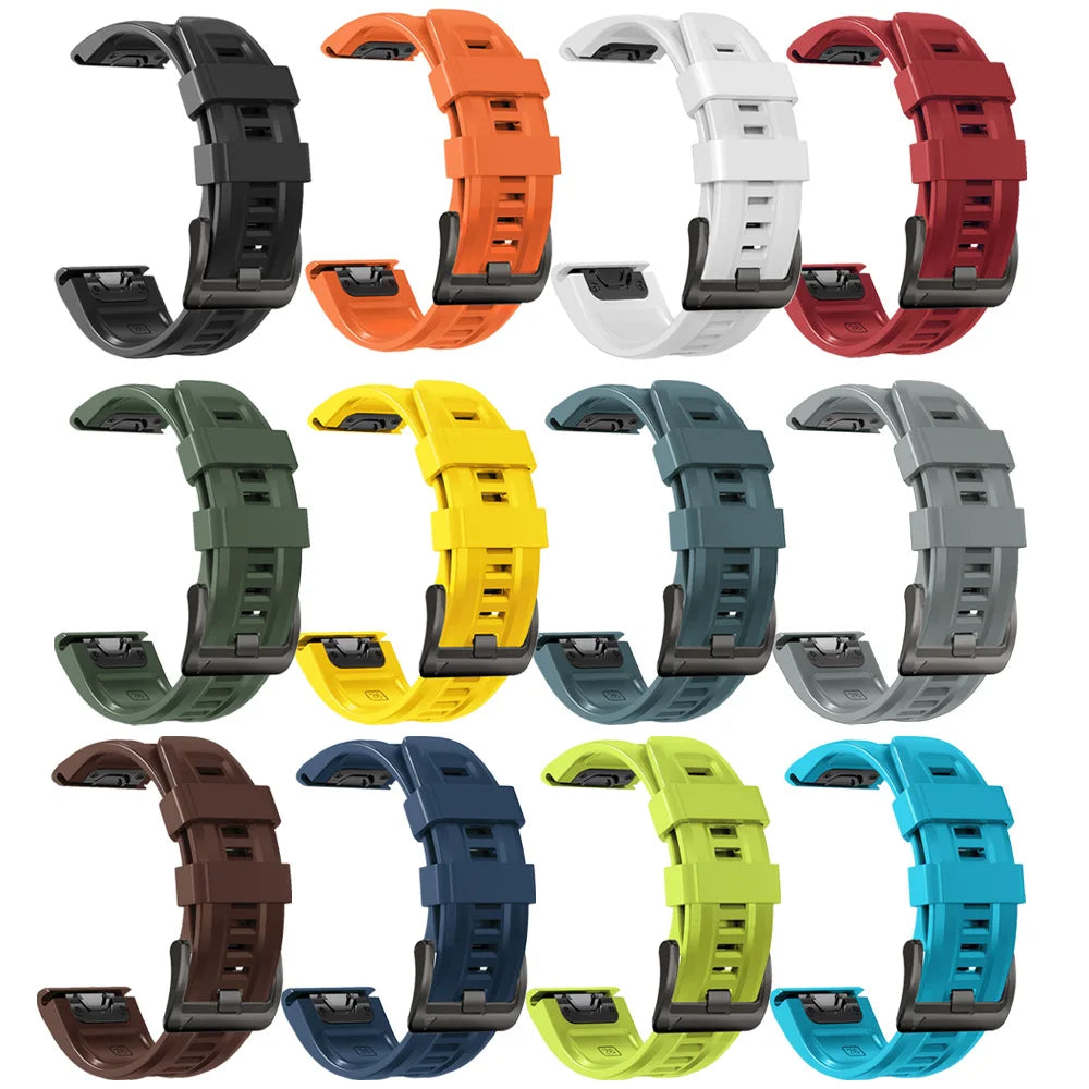 Sport Silicone Strap for Garmin Descent G2 G1 Mk3i Mk2 Mk1/Fenix 8 Pro E 7 7X 6 6X 5 5X/Epix Soft Bracelet 22/26mm Quickfit Band