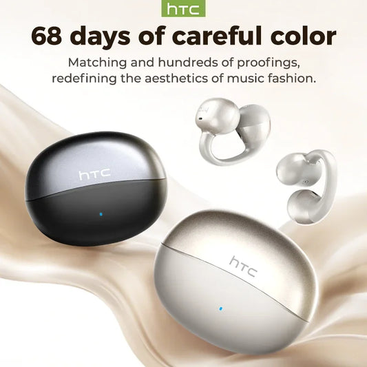 【HTC NE56】 Bluetooth V6.0 Earphones OWS Ear clip Sports Wireless Headphones Noise Reduction Calls Ultra-light Earclip Earbuds