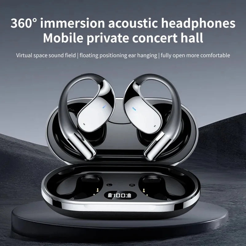 Bluetooth 5.4 Earphones AI Real Time Translation Headphones Support 144 Language Ear-hook Headsets HiFi Noise Reduction Earbuds