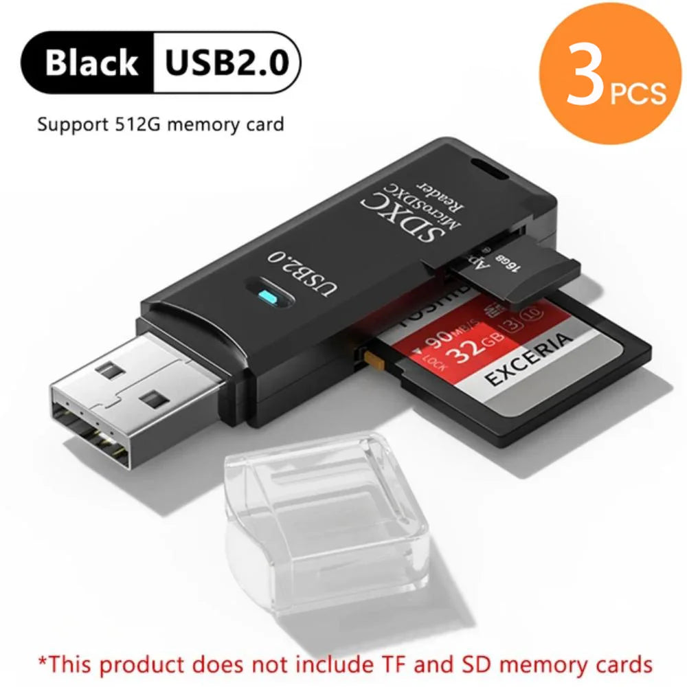 2-in-1 Multi Functional USB 3.0 Card ReaderMicro SD TFMemoryCardReaderUSBFlashDrive CardreaderAdapter For PCLaptops Accessories