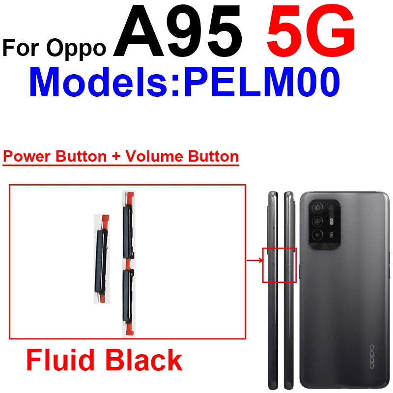 Volume Pwoer Side Button For OPPO A93 A94 A95 4G 5G Up Down Volume ON OFF Power Switch Side Keys Flex Cable Repair Parts