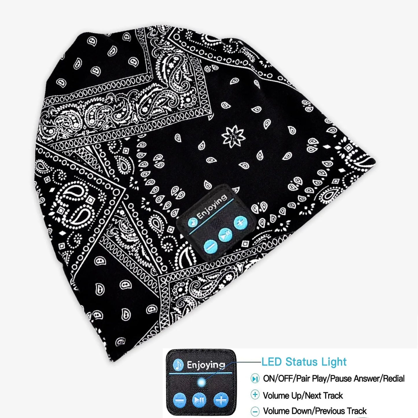 Wireless Bluetooth Earphone Music Hat Soft Fashion Outdoor Sports Running Yoga Headset Cap Breathable with Mic for Men&Women