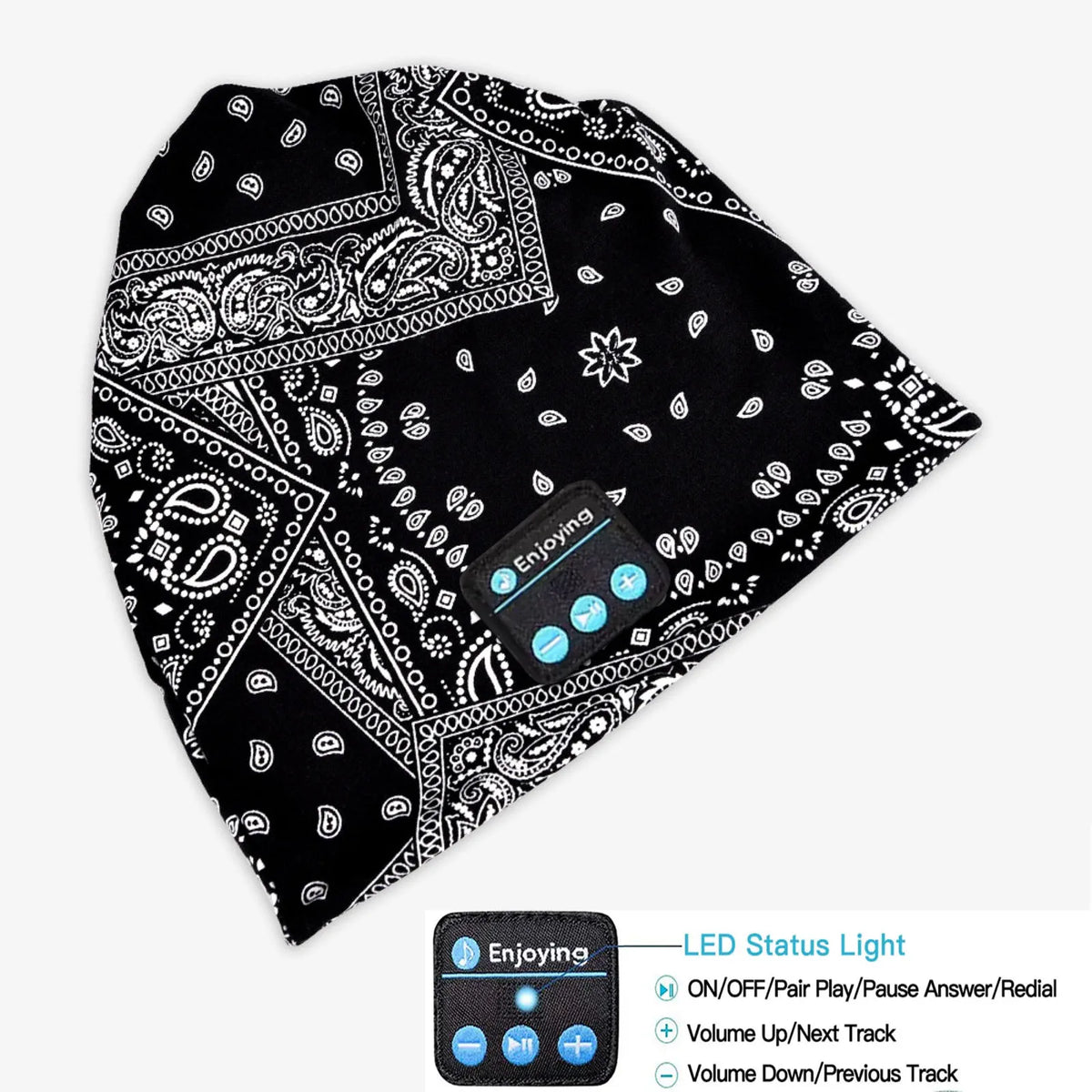 Wireless Bluetooth Earphone Music Hat Soft Fashion Outdoor Sports Running Yoga Headset Cap Breathable with Mic for Men&Women