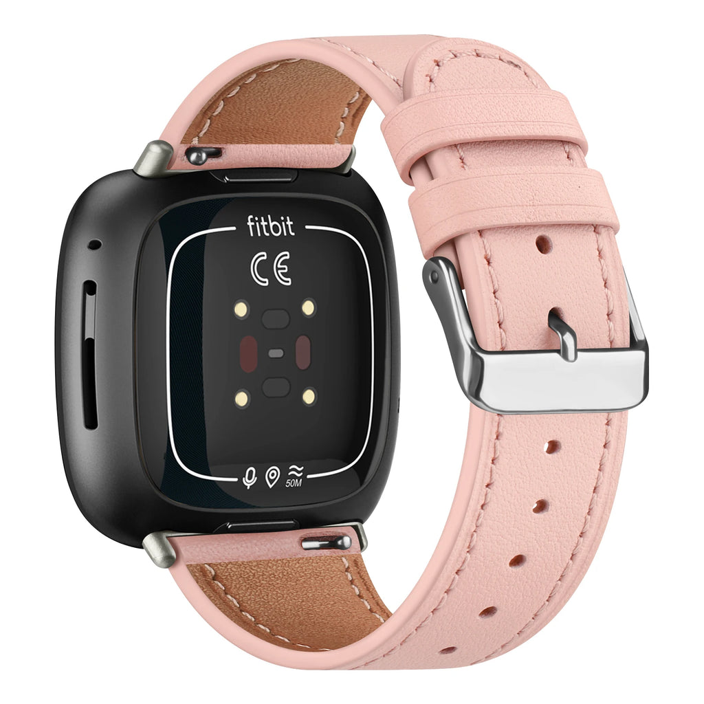Genuine Leather Band For Fitbit Versa 3/Versa 4 Strap Bracelet For Fitbit Sense/Sense 2 Watch Band Adjustable Wristband