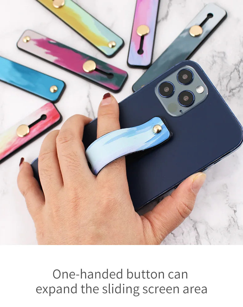 Portable Push-pull Phone Holder Slide Stand Multi-function Ring Buckle Lazy Desktop Sticky Rainbow Phone Silicone Ring Grip