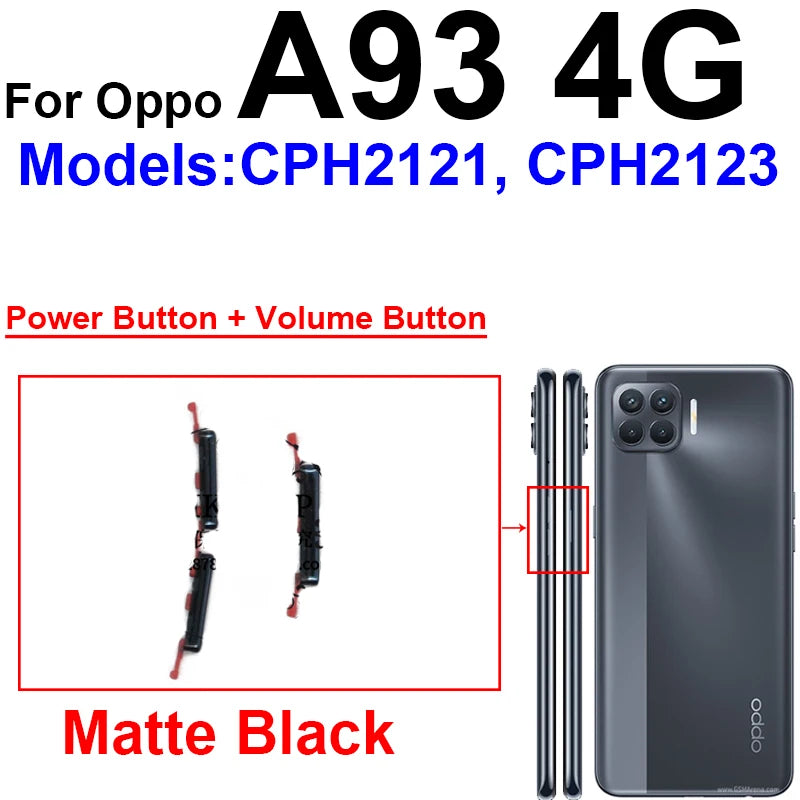 Volume Pwoer Side Button For OPPO A93 A94 A95 4G 5G Up Down Volume ON OFF Power Switch Side Keys Flex Cable Repair Parts