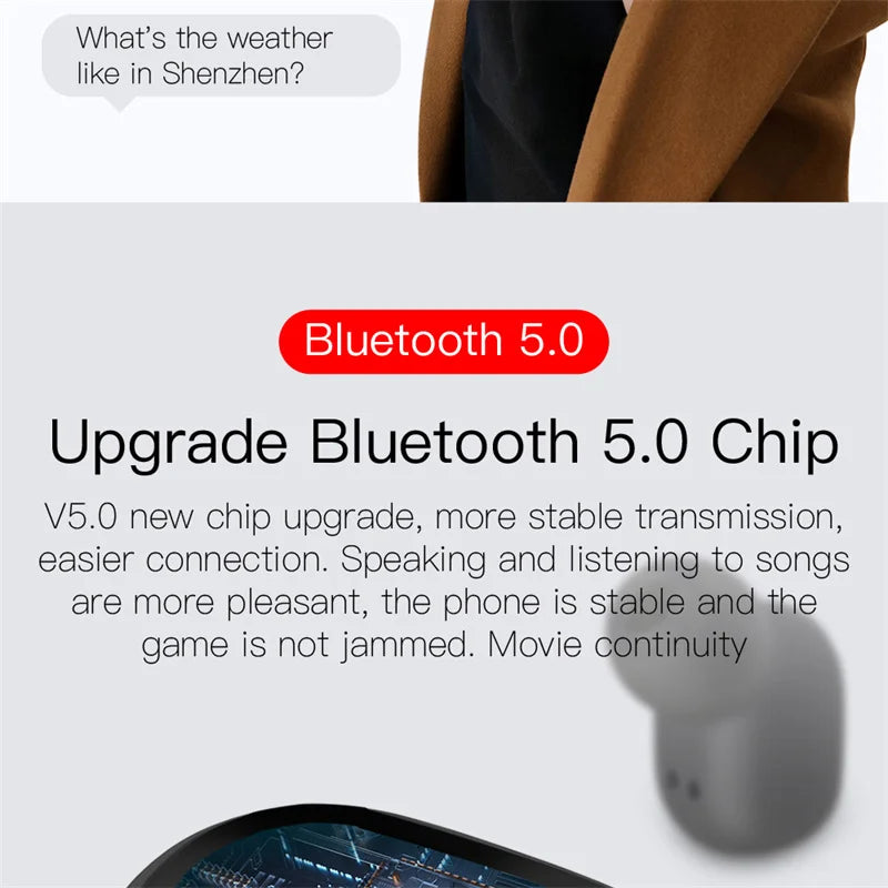 Digital Display Wireless Bluetooth Earphone Sports Running Stereo Bluetooth Earbuds For iPhone Xiaomi Huawei Samsung Headphones